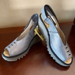 Fly London wedge peekaboo sandal